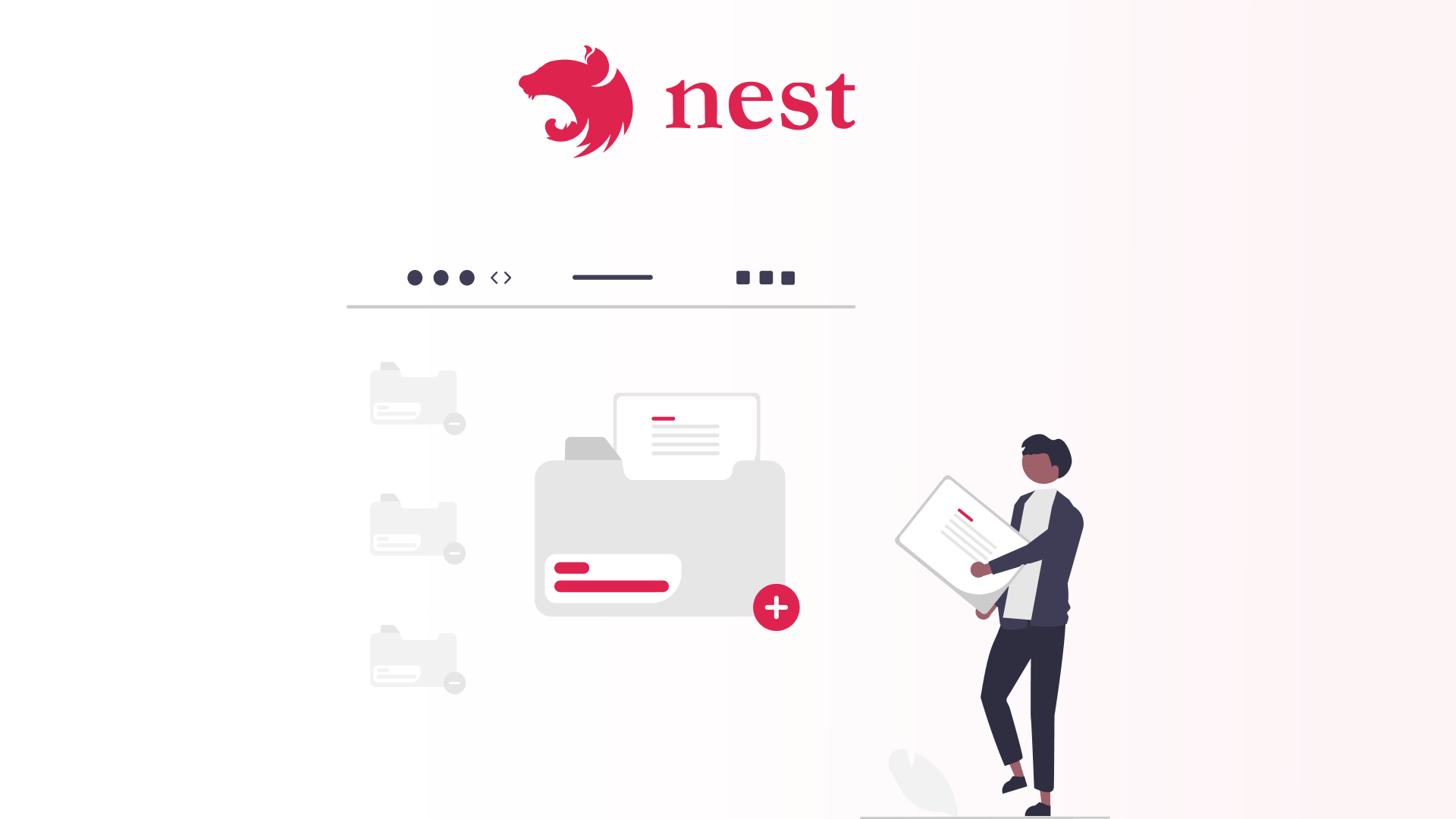 Nest.js Cat with Nest, Java and Node.js logos